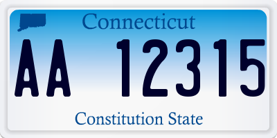 CT license plate AA12315