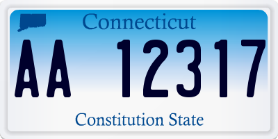 CT license plate AA12317