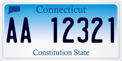 CT license plate AA12321