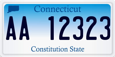 CT license plate AA12323