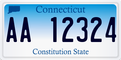 CT license plate AA12324