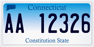 CT license plate AA12326