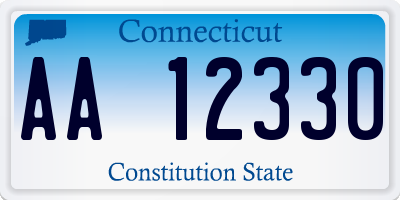 CT license plate AA12330