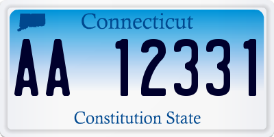 CT license plate AA12331