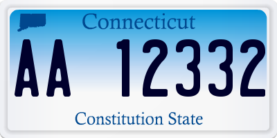 CT license plate AA12332