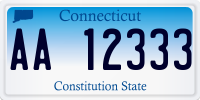 CT license plate AA12333