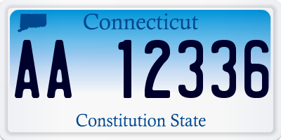 CT license plate AA12336