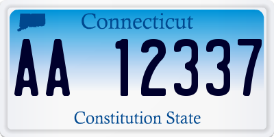 CT license plate AA12337