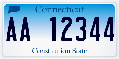 CT license plate AA12344