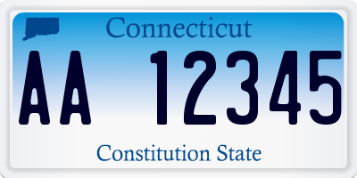 CT license plate AA12345