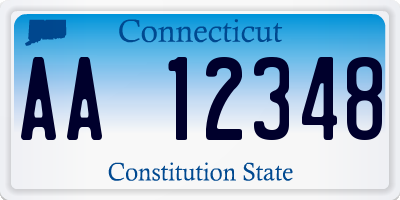 CT license plate AA12348