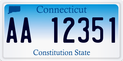 CT license plate AA12351