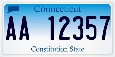 CT license plate AA12357