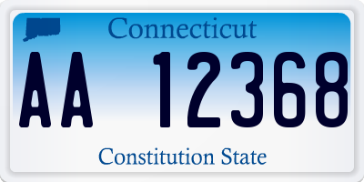 CT license plate AA12368