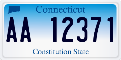 CT license plate AA12371