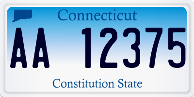 CT license plate AA12375