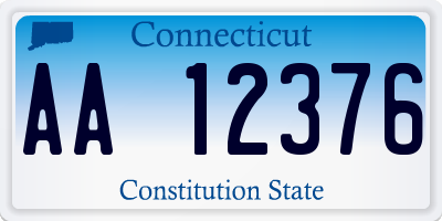 CT license plate AA12376