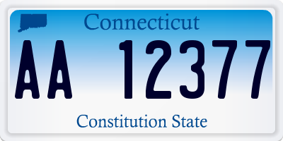 CT license plate AA12377