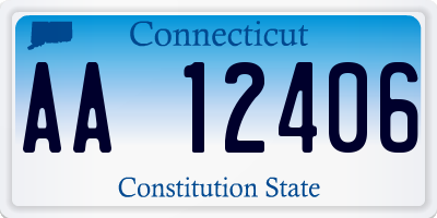 CT license plate AA12406