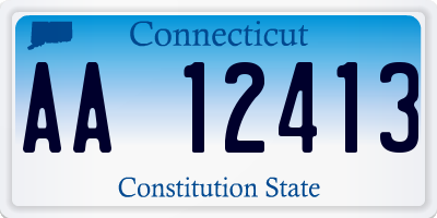 CT license plate AA12413