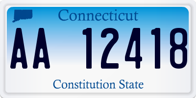 CT license plate AA12418