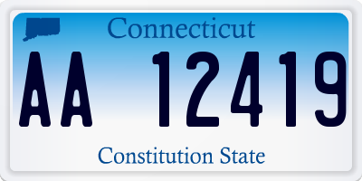 CT license plate AA12419