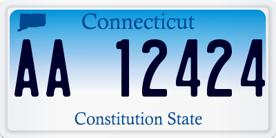 CT license plate AA12424