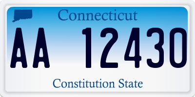 CT license plate AA12430