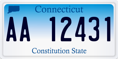 CT license plate AA12431