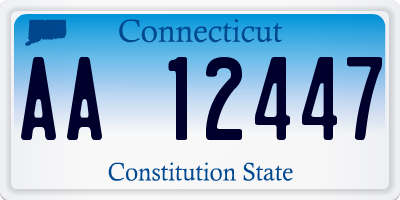 CT license plate AA12447