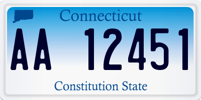 CT license plate AA12451