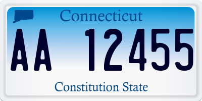 CT license plate AA12455
