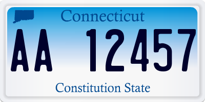 CT license plate AA12457