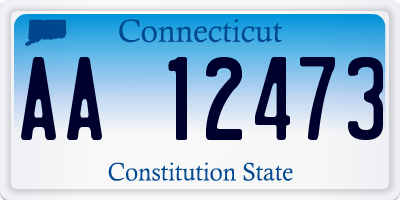 CT license plate AA12473