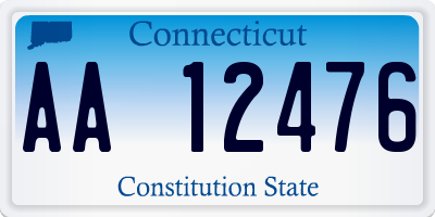 CT license plate AA12476