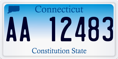 CT license plate AA12483