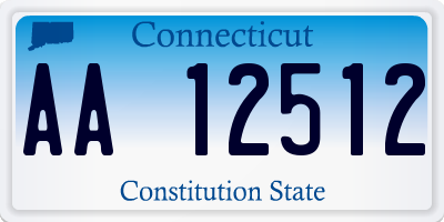 CT license plate AA12512