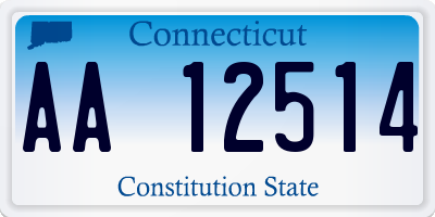 CT license plate AA12514