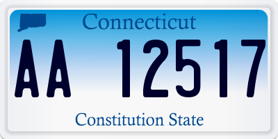 CT license plate AA12517