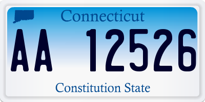 CT license plate AA12526
