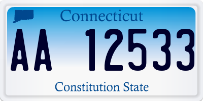 CT license plate AA12533