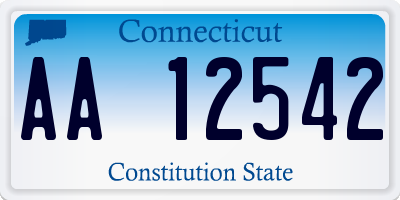CT license plate AA12542