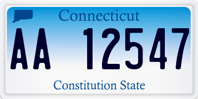 CT license plate AA12547