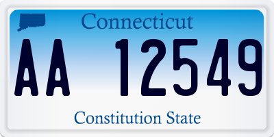 CT license plate AA12549