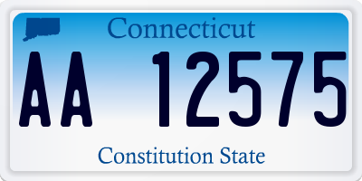 CT license plate AA12575