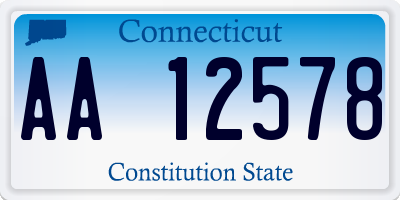 CT license plate AA12578