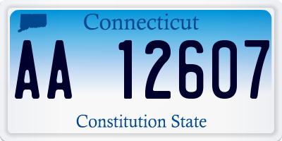 CT license plate AA12607