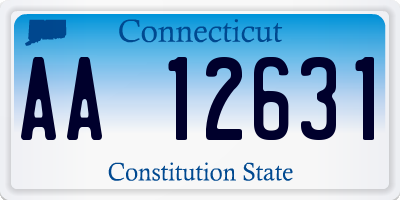 CT license plate AA12631