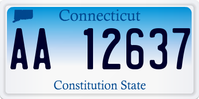 CT license plate AA12637