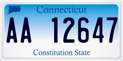 CT license plate AA12647